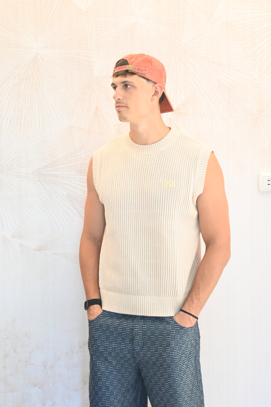 Canottiera in maglia senza maniche
