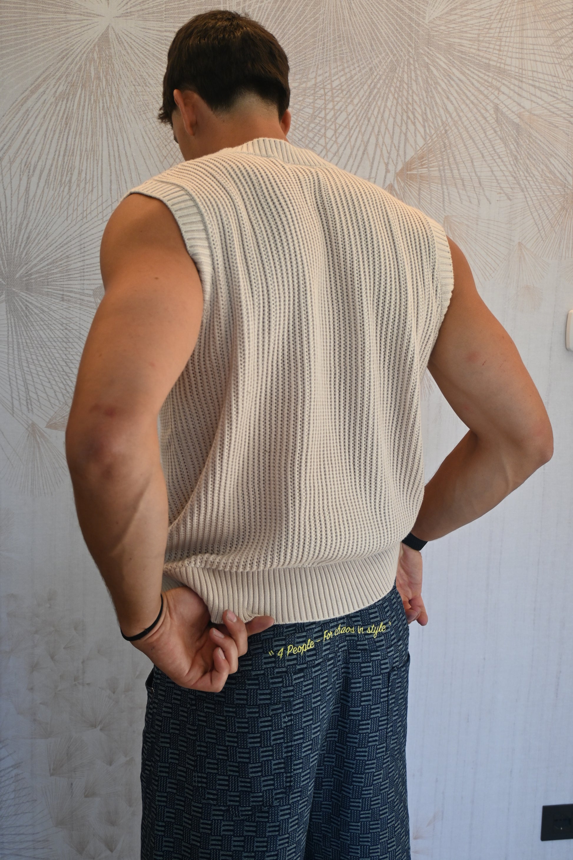 Canottiera in maglia senza maniche